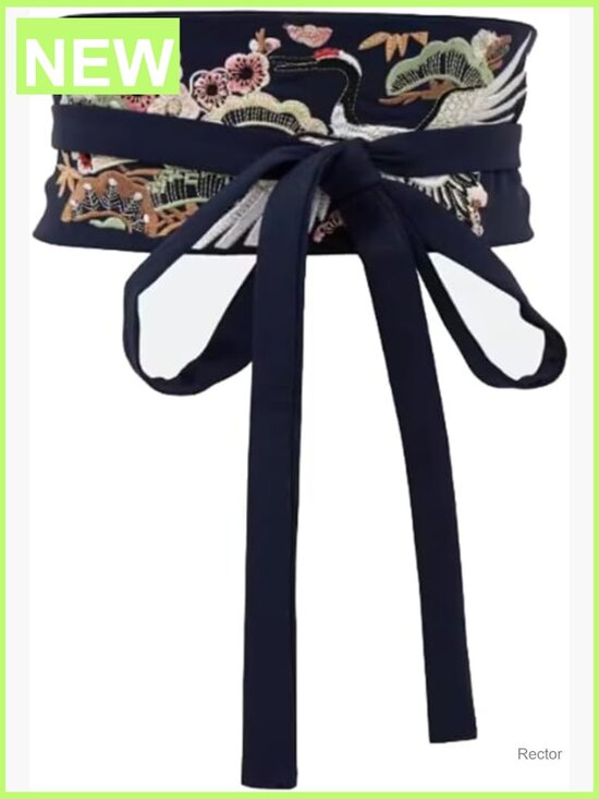Japanese Obi Belt for Kimono Robe Yukata Wide Floral Wrap Tie Cinch Waistband